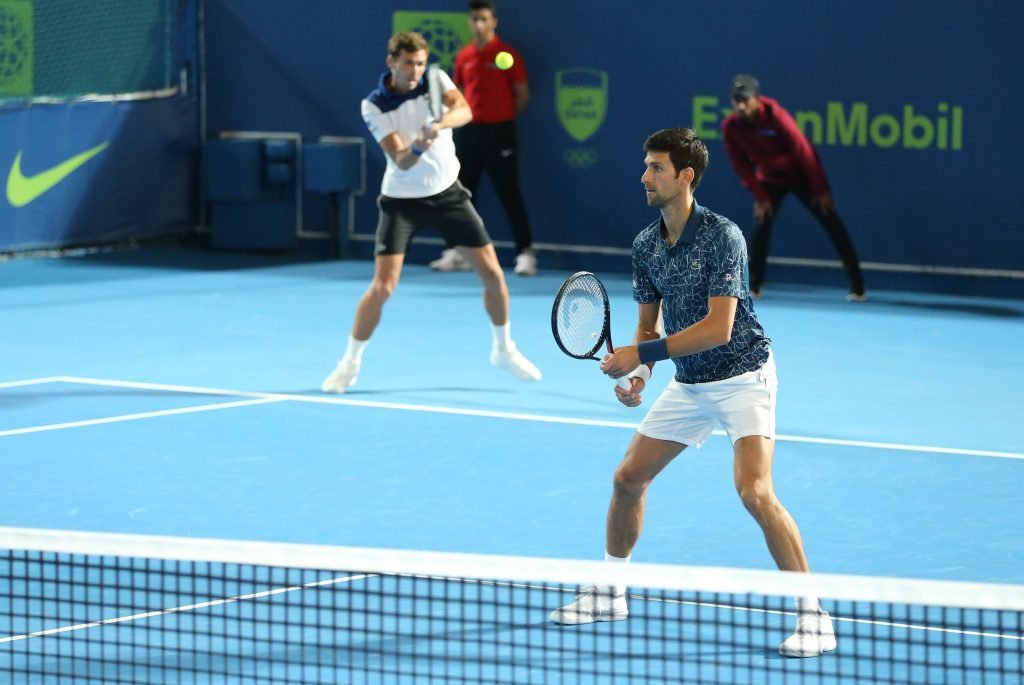 Soares é eliminado e Djokovic estreia com vitória nas duplas no Qatar ExxonMobil Open 2019. Foto: Samer Rejjal - QTF