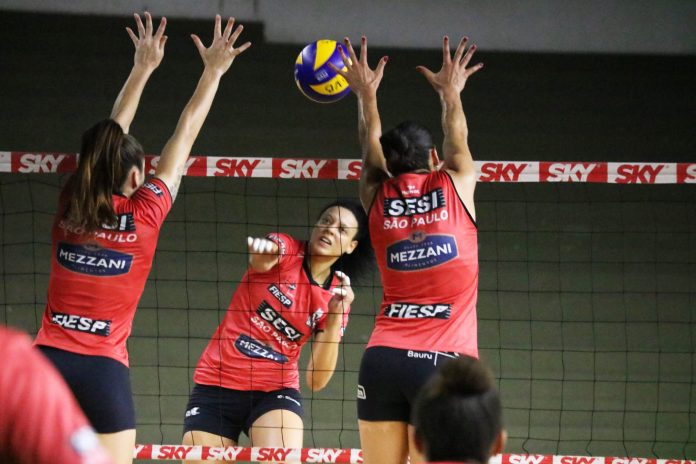 Sesi Volei Bauru enfrenta o Brasília Vôlei em duelo com sete jogadoras ProSports. Foto: Sesi Volei Bauru