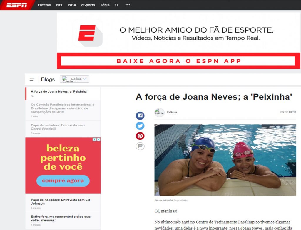 Coluna do mês de Edênia Garcia na espnW