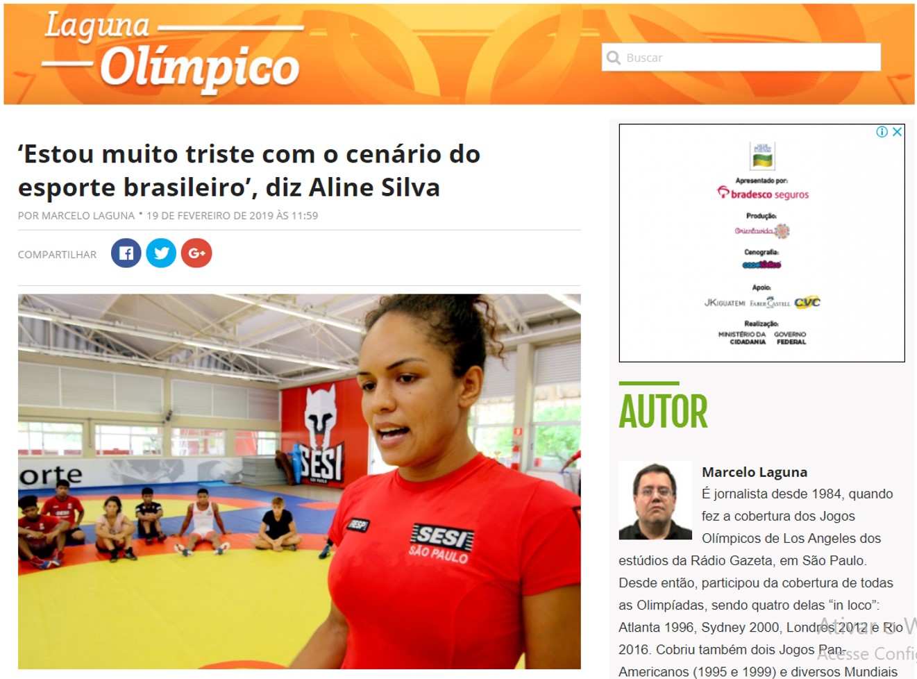 Aline Silva é destaque no Lance!